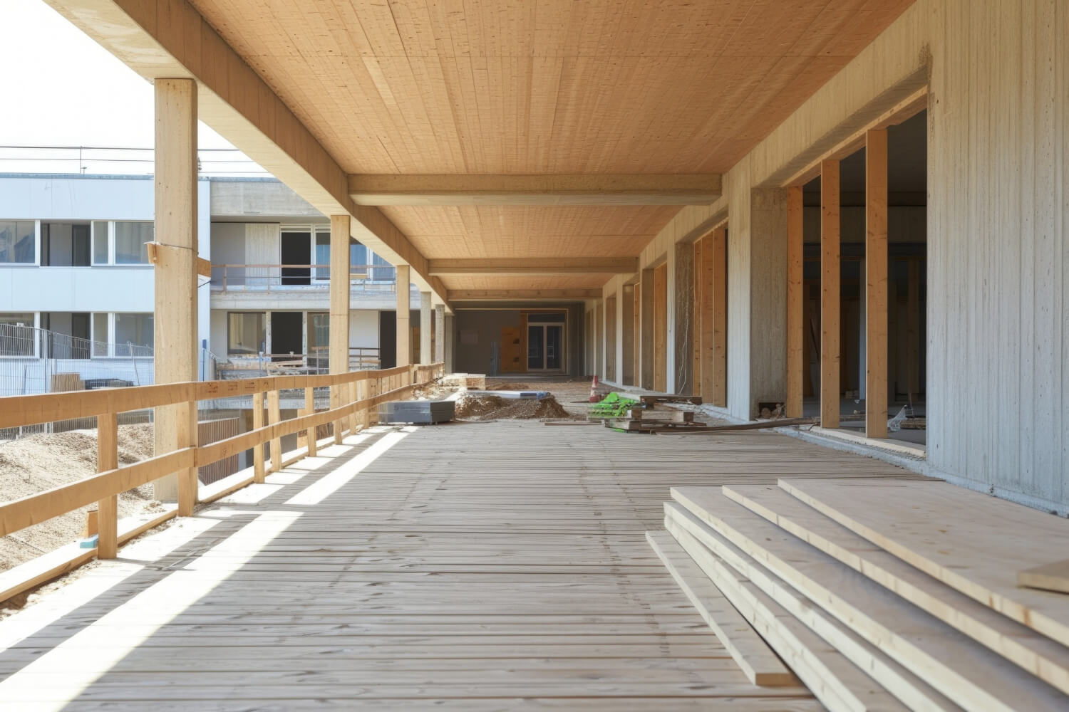 wooden deck with chairs and table