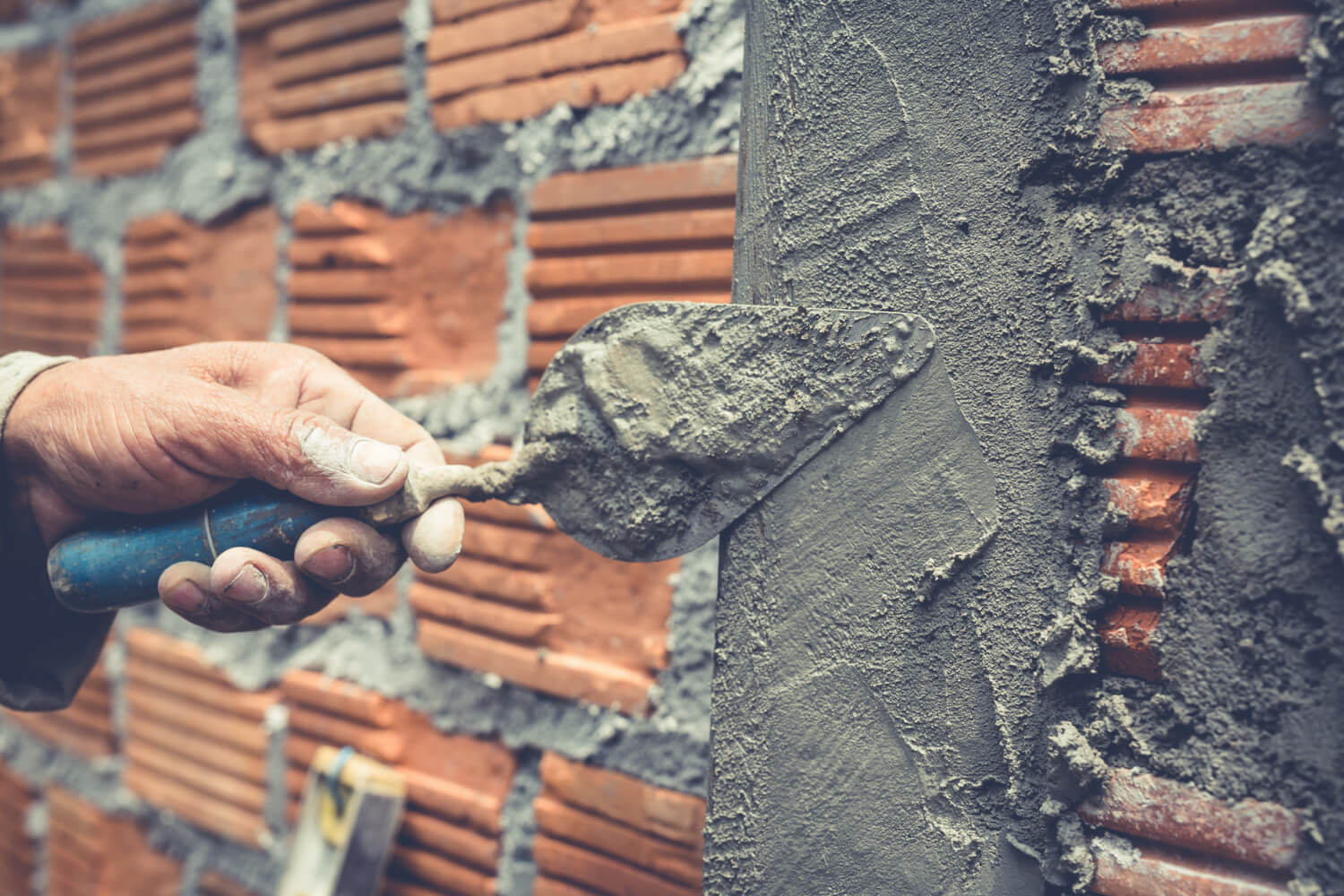 brick wall masonry installation