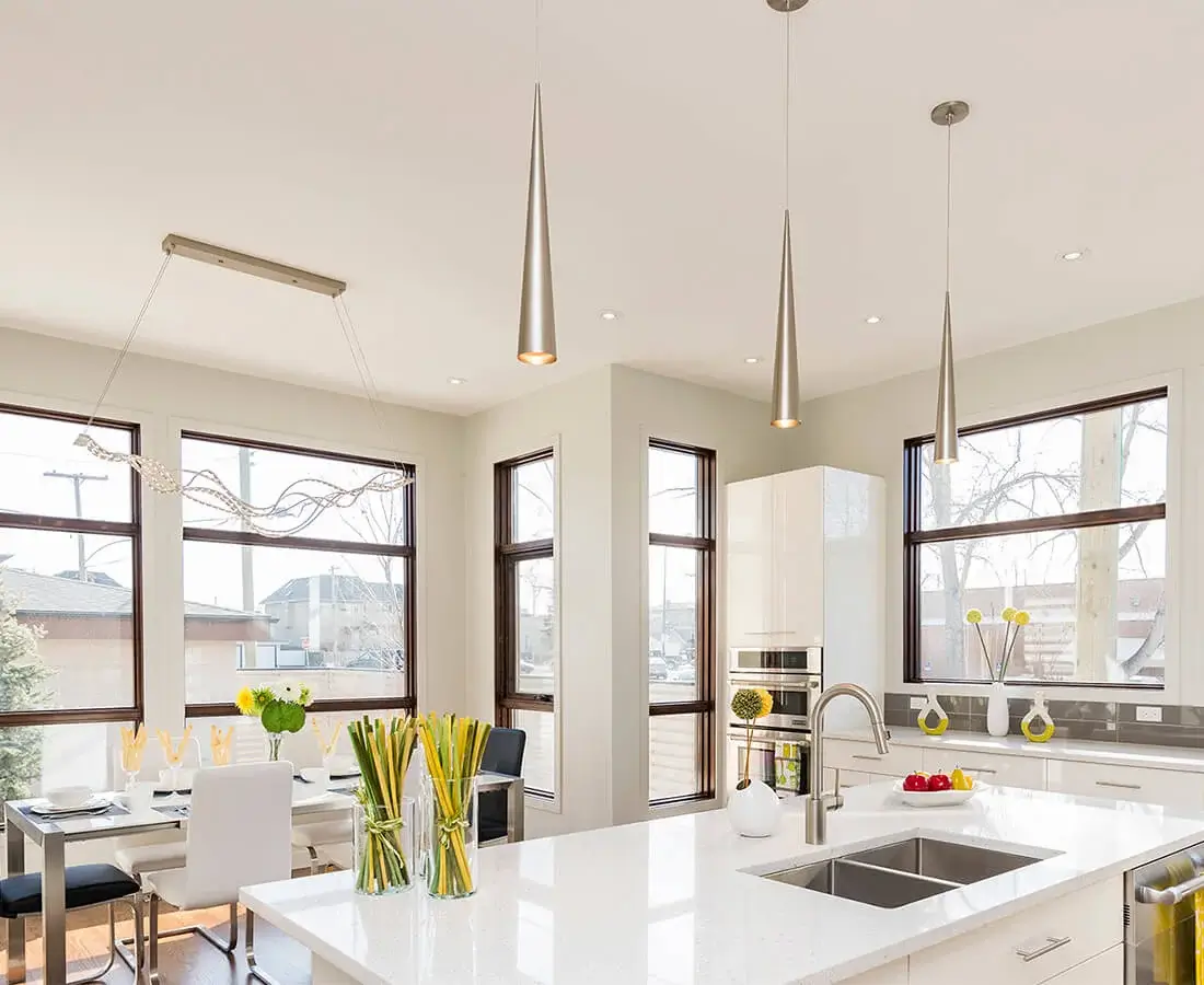 white kitchen counter